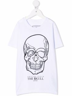 Philipp Plein Junior футболка с декором Skull