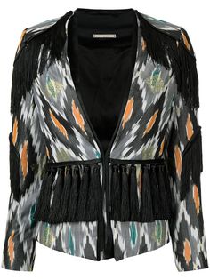 Lisa Von Tang блейзер с кисточками и принтом икат