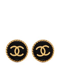 Chanel Pre-Owned серьги-клипсы 1997-го года с логотипом CC