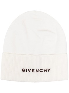 Givenchy шерстяная шапка бини с вышитым логотипом