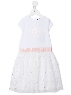 Aigner Kids платье из тюля с логотипом