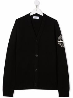Stone Island Junior кардиган с вышитым логотипом