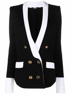 Balmain двубортный блейзер с лацканами-шалькой