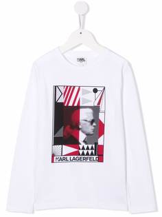 Karl Lagerfeld Kids футболка с длинными рукавами и логотипом