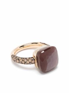 Pomellato кольцо Nudo из розового золота с лунным камнем и бриллиантами