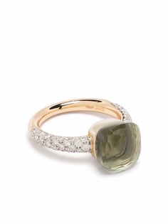 Pomellato кольцо Nudo из розового и белого золота с бриллиантами и празолитом