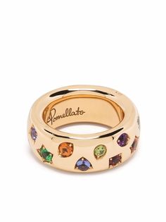 Pomellato кольцо Iconica из розового золота с камнями