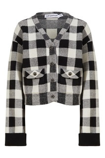 Черно-белый клетчатый кардиган Self Portrait