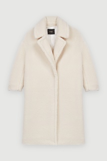 Пальто из искусственного меха цвета экрю Geleonore Maje
