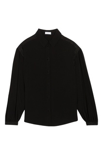 Черная блузка с однотонной вышивкой Claudie Pierlot