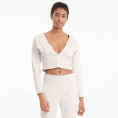 Топ с длинным рукавом Exhale Ribbed Knit V-Neck Long Sleeve Womens Training Top Puma