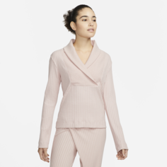 Женская кофта из рубчатой ткани Nike Yoga Luxe - Розовый