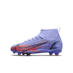 Футбольные бутсы для игры на твердом грунте для дошкольников/школьников Nike Jr. Mercurial Superfly 8 Pro KM FG - Пурпурный