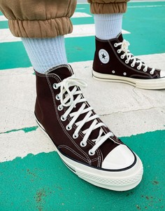 Темно-коричневые высокие кеды Converse Chuck 70-Коричневый цвет