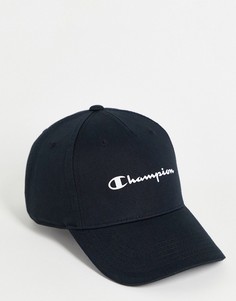 Черная кепка с логотипом в виде надписи Champion-Черный цвет