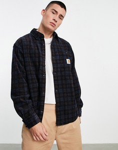 Темно-коричневая вельветовая рубашка в клетку Carhartt WIP Flint-Коричневый цвет