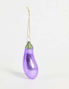 Новогоднее украшение в виде блестящего баклажана Sass & Belle-Фиолетовый цвет