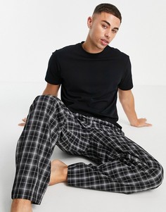 Пижама из футболки и брюк в клетку для дома ASOS DESIGN-Разноцветный