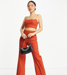 Рыжие брюки с широкими штанинами и завышенной талией от комплекта Vesper Petite-Оранжевый цвет