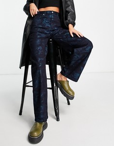 Мешковатые джинсы с металлизированным камуфляжным принтом Topshop-Разноцветный