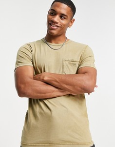 Бежевая футболка с карманом BOSS Tokkfast-Светло-бежевый цвет