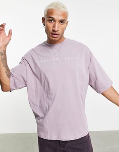 Фиолетовая футболка в стиле oversized с принтом логотипа ASOS Unrvlld Spply-Фиолетовый цвет