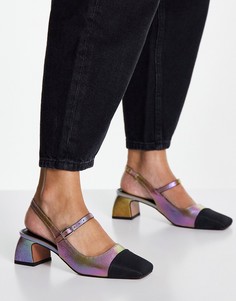 Цветные туфли на среднем каблуке в стиле Мэри Джейн ASOS DESIGN Syon-Разноцветный