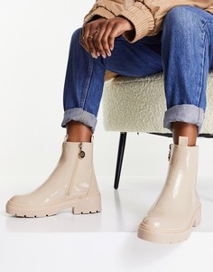 Кремовые ботинки челси со вставками на толстой подошве River Island-Белый