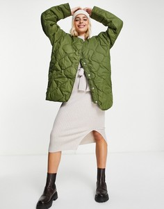 Стеганое пальто в стиле "oversized" Daisy Street-Зеленый цвет