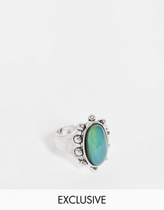 Серебристое кольцо с камнем «фантазия» y2k в стиле унисекс и гранж Reclaimed Vintage Inspired-Серебряный