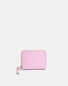 Розовый кожаный кошелек с молнией сверху Tosphop-Розовый цвет Topshop