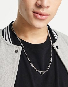 Серебристое ожерелье плоской формы Topman-Серебряный