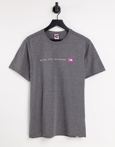 Серая футболка с надписью "Never Stop Exploring" The North Face-Серый