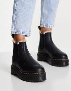 Черные ботинки челси на подкладке из искусственного меха Dr Martens 2976 Quad-Черный цвет