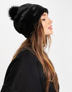 Черная шапка-бини из искусственного меха с помпоном UGG-Черный цвет