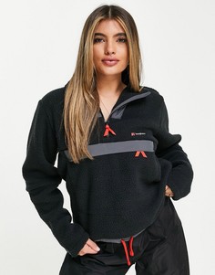 Флисовый oversized-топ черного цвета с молнией длиной 1/2 Berghaus Heritage-Черный цвет