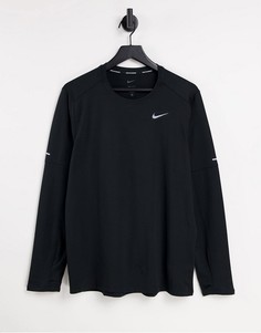 Черный топ с круглым вырезом Nike Running Element Dri-FIT-Черный цвет