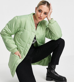 Стеганая куртка цвета светлого хаки Reclaimed Vintage Inspired-Зеленый цвет