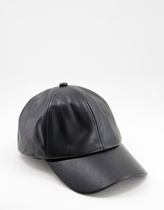 Черная кепка из искусственной кожи SVNX-Черный цвет