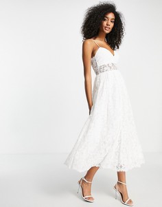 Кружевное свадебное платье на бретельках цвета слоновой кости ASOS EDITION Hope-Белый