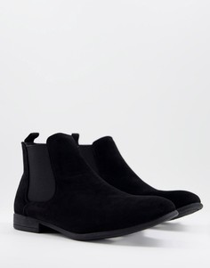 Черные замшевые ботинки челси New Look-Черный цвет