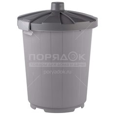 Бак для мусора пластиковый с крышкой Элластик-Пласт, 105 л, на колесах