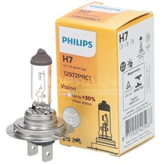 Лампа автомобильная Philips, Vision Premium Н7, 12972PRC1, 12v 55w, +30%