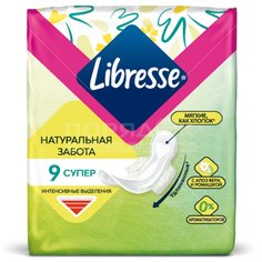 Прокладки женские Libresse Natural care Super, 9 шт