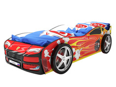 Кровать-машина карлсон турбо (с объемными колесами) (magic cars) красный 85x48x178 см.