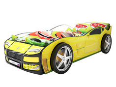 Кровать-машина карлсон турбо (с объемными колесами) (magic cars) желтый 85x48x178 см.