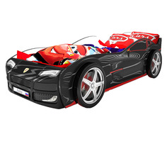 Кровать-машина карлсон турбо (с объемными колесами) (magic cars) черный 85x48x178 см.