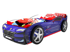 Кровать-машина карлсон турбо (с объемными колесами) (magic cars) синий 85x48x178 см.