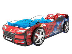 Кровать-машина карлсон турбо спайдер (с объемными колесами) (magic cars) красный 85x48x178 см.