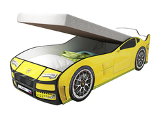 Кровать-машина карлсон турбо (с подъемным механизмом) (magic cars) желтый 75x48x178 см.